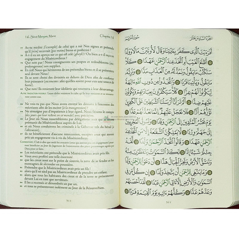 Le Coran - Traduit et annoté par Abdallah Penot - COUVERTURE DAIM CARTONNÉE - BORD DORÉE - COLORIE NOIR