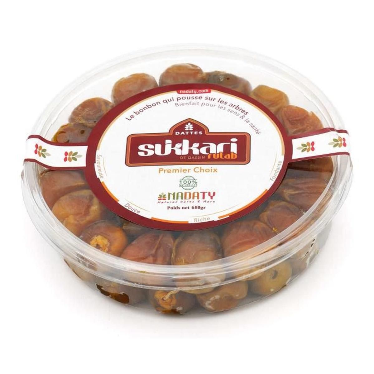 Dattes Sukari Rutab : Dattes d'Arabie, Boîte 600 g